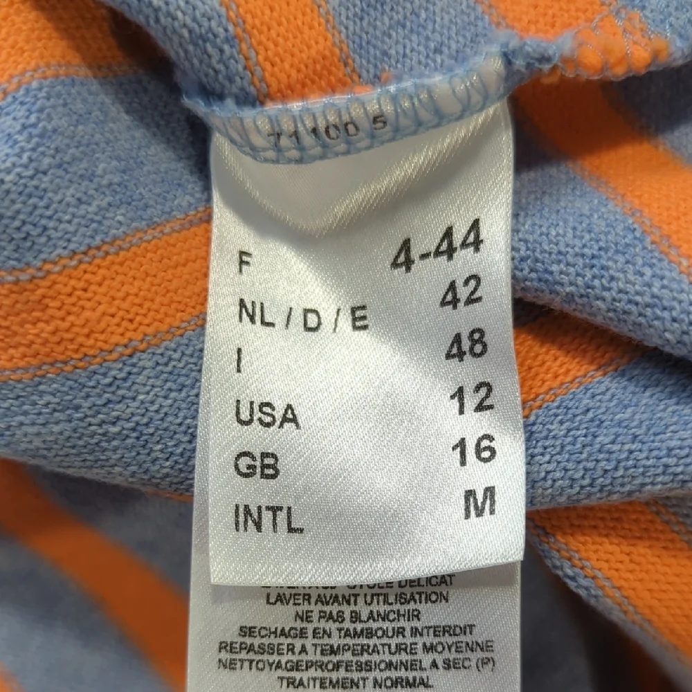 Saint James Atelier Striped Long Sleeve Shirt Light Blue Orange Cotton Size 12 - Picture 14 of 15